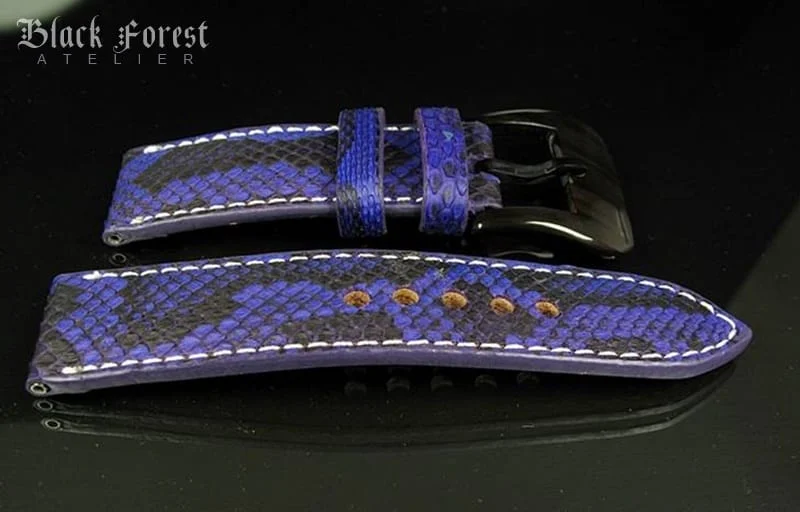 24mm/24mm Handmade Natural Color Real Python Skin Watch Strap PY03 – image 4
